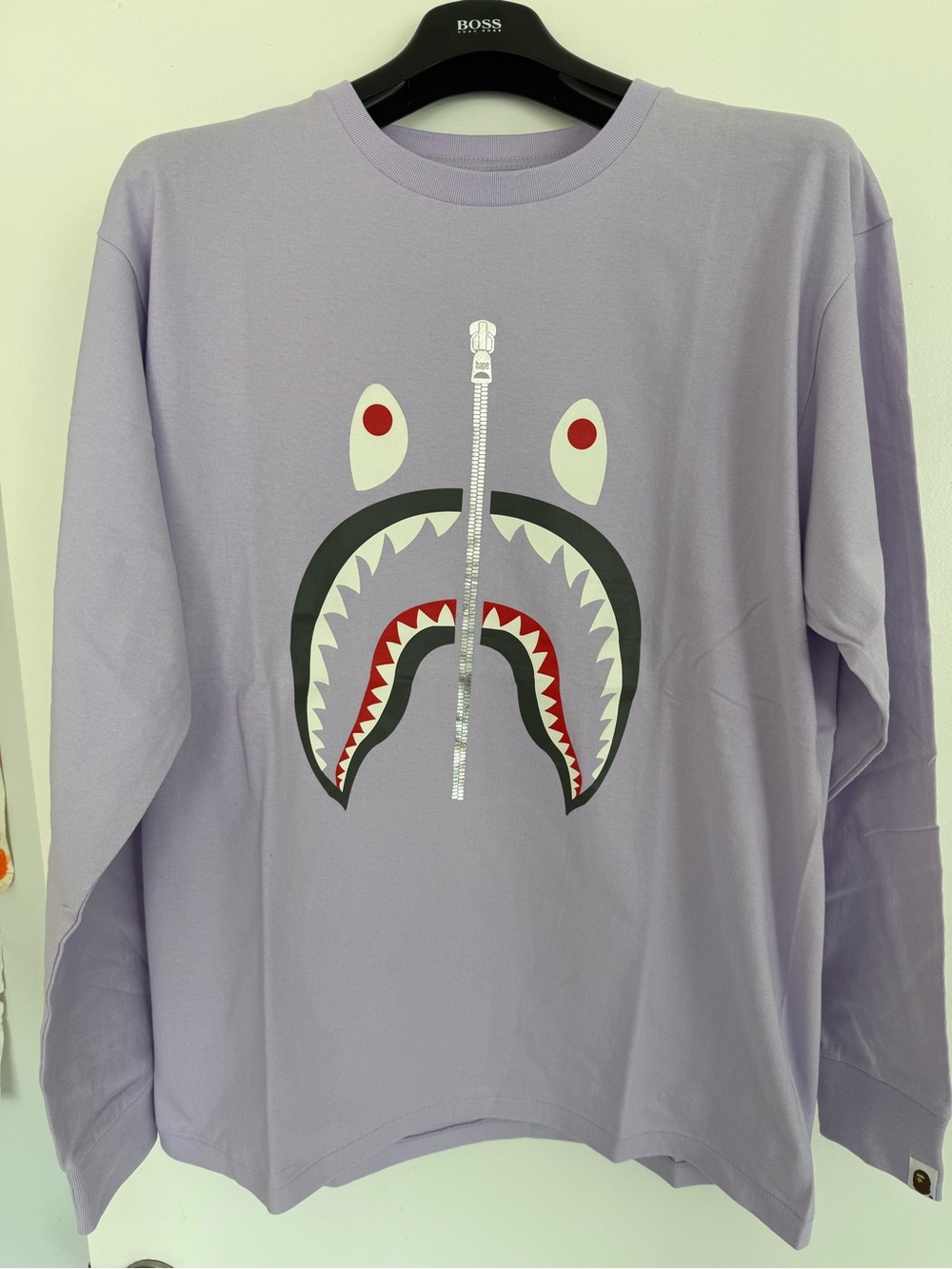 BAPE NWT Purple Lavender Graphic Long-Sleeve Top - 2XL